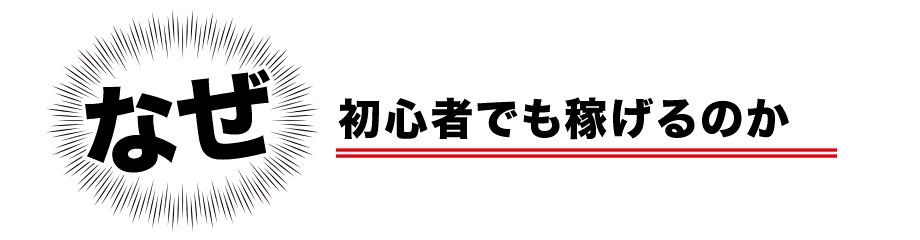 なぜ、初心者でも稼げるのか